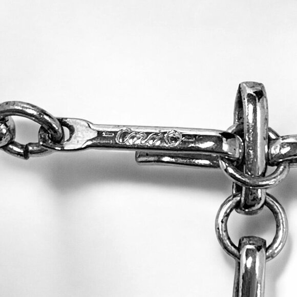 Vintage Coro 1950s Silver-Tone Geometric Necklace Textured Bar Links Hook Clasp - Picture 3 of 5